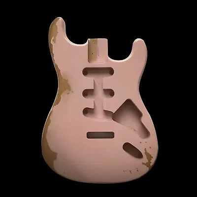 Vintage Shell Pink Electric Guitar Body For ST Strat SSS Replacement Nitro Relic • $159.90