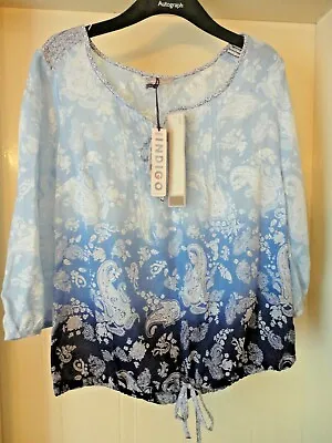 Marks And Spencer Indigo Collection Top In Blue - Size 10 - NWT - Free P&P • £14.99