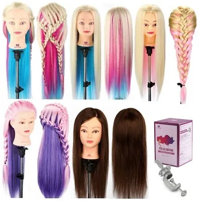 100% Human Hair Training Head Salon Hairdressing Practice Styling Mannequin Doll • $35.99