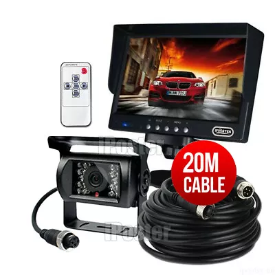 12-24v 4Pin Heavy Duty Truck Reversing Kit 7  Monitor+IR Reverse CCD Camera 20m • $84.99