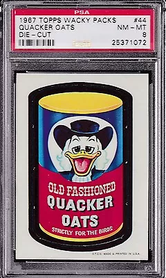 1967 Topps Wacky Packs #44 QUACKER OATS PSA 8 NM/MT Die-Cut Packages CENTERED! • $279.99