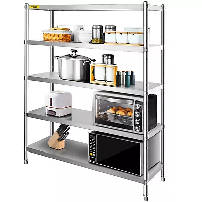 VEVOR Stainless Steel Shelving Organizer Units 60×72  Kitchen Shelves Shelf Rack • $164.99