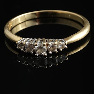£96.34 • Buy 5 Diamond 18K 18ct 750 Gold Eternity Ring Hallmarked Estate Sale No Reserve