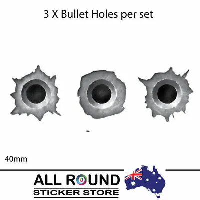$3.15 • Buy Set Of BULLET HOLE Car Stickers Rapid Fire Decal Gun Holes 40mm