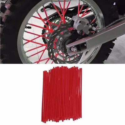 RED 72pcs Wheel Spoke Skin Cover Wrap Kit For Motorcycle Motocross Dirt Bike • $12.42