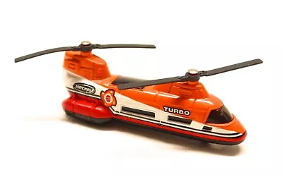 2002 Matchbox TRANSPORT HELICOPTER Diecast Turbo Orange Double Blade Chopper • $12.98