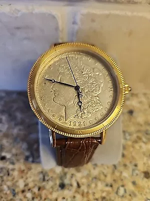 Stauer 1921 Morgan Silver Dollar Swiss Quartz Watch Model 18294- Never Worn • $51.60