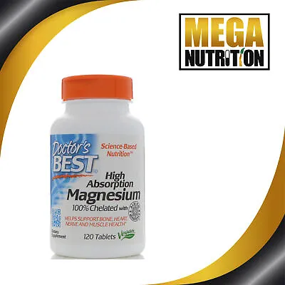 Doctor's Best High Absorption Magnesium Chelate 120 Tablets • £20.35