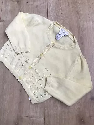 Baby Girls Cardigans 3-6 Months MONSOON Yellow • £2