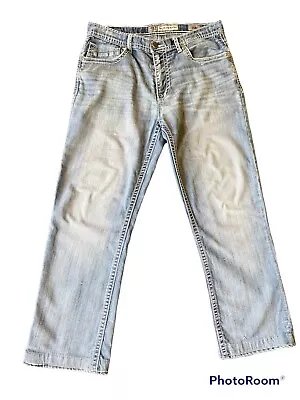 BKE Buckle Brand Tyler Jeans Mens Size 32x28 Distressed  Light Wash Cotton Denim • $29.99