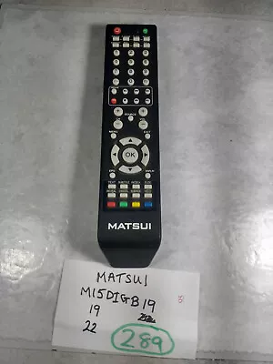 Genuine Matsui M19DIGB19 TV Remote Control Only - Tested And Working 100% • £11.49