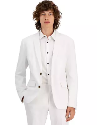 International Concepts INC Men's White Linen 2 Piece Suit Medium Jacket 31 Waist • $89.99