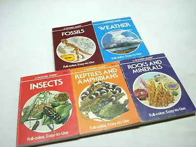 $21.95 • Buy Vintage Lot Of 5 Golden Press Nature Pocket Field Guides: Insects Rocks Fossils