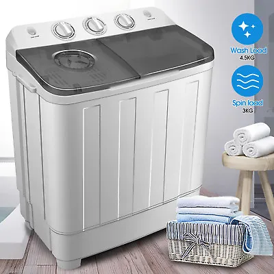 £189.99 • Buy 7.5kg Portable Washing Machine Compact Mini Twin Tub Laundry Washer Spin Dryer