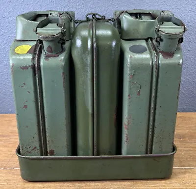 Vintage German Military Kraftsoff 5 Liter Jerry Can Set Tool Case Parts Cleaner • $500