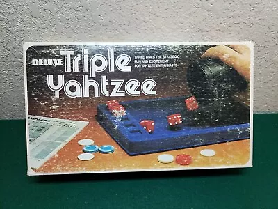 1978 Deluxe Triple Yahtzee Milton Bradley Lowe Board Game Dice Pre-owned • $7