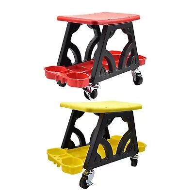 Car Detailing Stool Chair Roller Mechanics Seat With Organizer Tray For Garage • $210.13