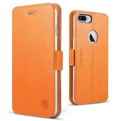 IPhone 7 Plus Wallet Case SHIELDON Genuine Leather Wallet Case Magnetic Flip Fo • £5.99