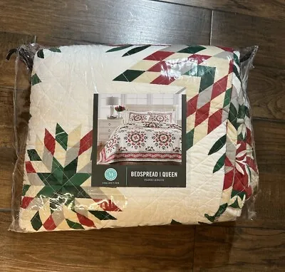 New Martha Stewart Holiday Snow Flake Queen Bedspread Only • $129.99