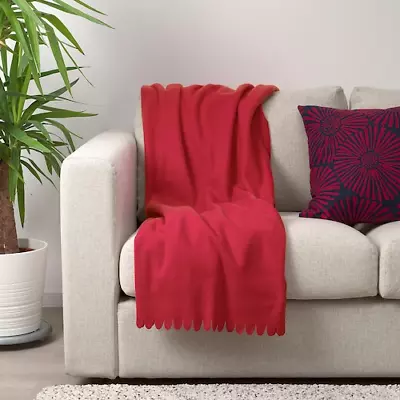 IKEA Throw Blanket Rug Snuggle Sofa Lounge Couch Bed Warm Red Fleece Soft Cover • $19.99