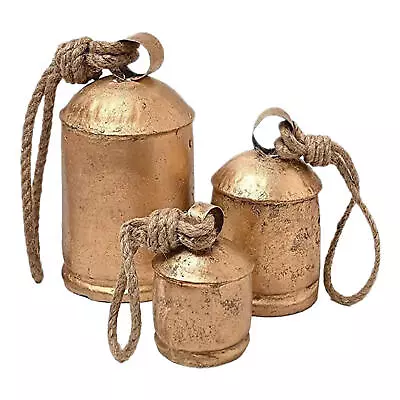 Set Of 3 Giant Harmony Cow Bells Vintage Handmade Rustic Christmas Bell Home • $15.46