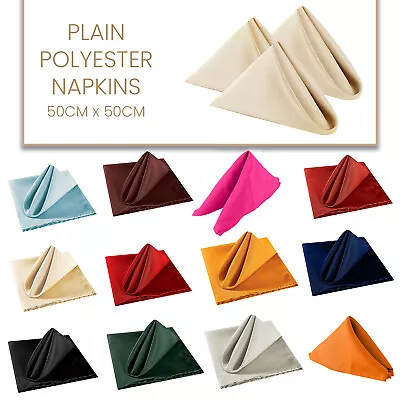 £7.29 • Buy Polyester Napkin Serviettes Party Tableware Napkins Wedding Dining Table Linen