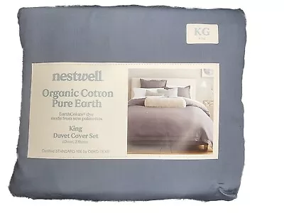 Nestwell Pure Earth Organic Cotton 3-Piece King Duvet Cover Set In Med Stone • $67.99