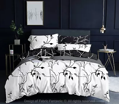 TREE Reversible Black&White Duvet/Doona/Quilt Cover Set Queen/King/Super Size • £43.38