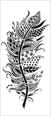 Crafters Workshop Slimline Stencil - Patchwork Feather - 4  X 9  (10cm X 23cm) • £10.19