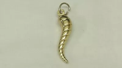 Vintage 9ct Gold Horn Of Plenty Pendant Charm Fertility Symbol 1.7g 1 1/4  Long • £60