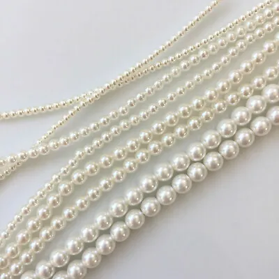  Pearl Beads Czech Glass Available In 234 + 5 Mm. Off-White. Sewing/Wedding. • £3.50