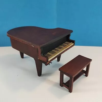 Vintage Wooden  Handmade Dollhouse  Piano And Bench Germany Made  • $24.85