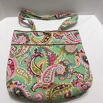 Vera Bradley Tote Tutti Frutti Paisley Summer Green Pink Retired Pattern Purse • $16