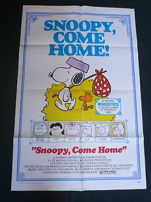 1972 Original Snoopy Come Home One Sheet Move Poster Rare Theater Used Very Nice • $9.99