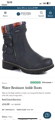 £25 • Buy Pavers Water Resistant Ankle Boots Size 2 Uk