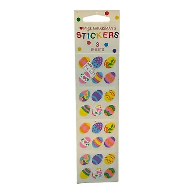 Mrs. Grossman's Lot 3 Sheets Easter Pastel Eggs Stickers NOS Vintage • $9.99