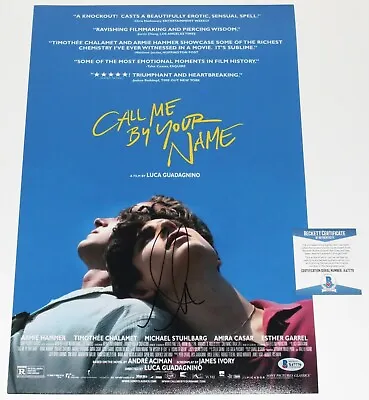 ARMIE HAMMER SIGNED 'CALL ME BY YOUR NAME' 12x18 MOVIE POSTER BECKETT COA BAS • $511.02