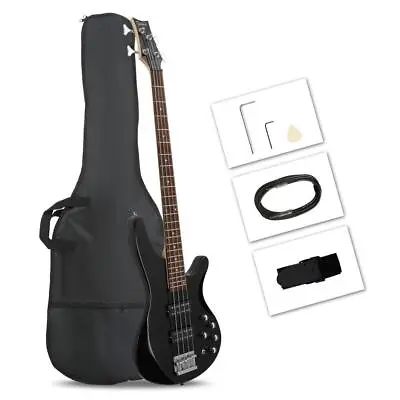 Glarry 44  Electric Bass Guitar 4 Strings H-H Pickup Right Handed With Carry Bag • $89.59