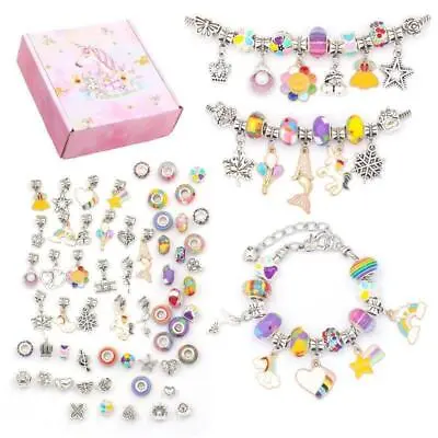 £11.99 • Buy Bracelet Making Kit Beads Jewellery Charms Pendant Set Craft Girls Kids Gift DIY
