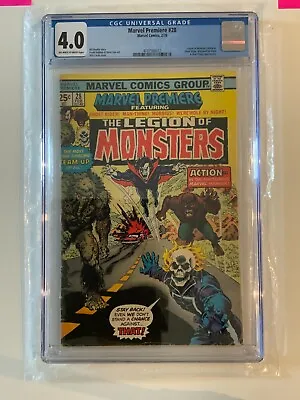 CGC 4.0 Marvel Premiere #28 - OW-WP - Legion Of Monsters - 1976 - Marvel • $102.42