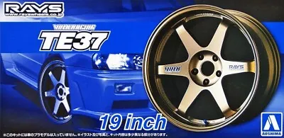 Aoshima 1/24 Model Car Tuned Parts(57) Volk Racing TE37 19 Inch Wheel&Tire Set • $9.50