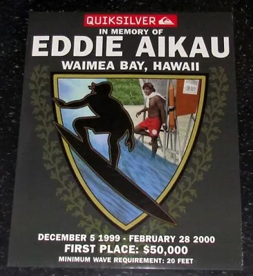 Mint Original 1999 Eddie Aikau Big Wave Surfing Contest Waimea Hawaii Poster • $125