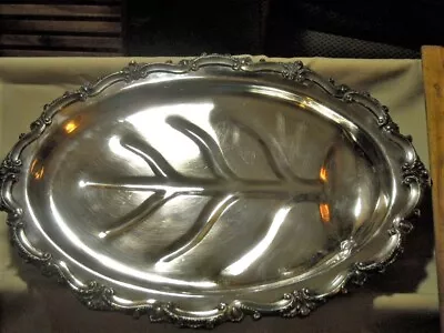 Large EPCA Bristol Silver Plated Footed Meat Serving Tray By Poole 133 • $19.99