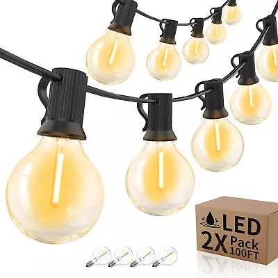 £22.69 • Buy Festoon Lights Outdoor String Lights Mains Powered 60M 200FT Globe Garden Lights