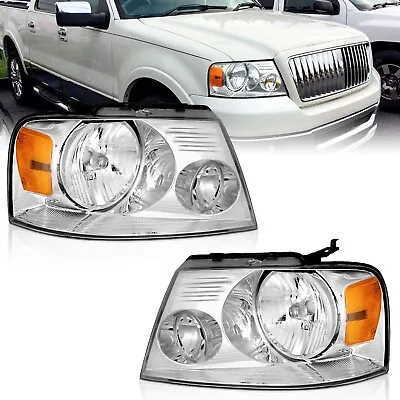 WEELMOTO For 2004-2008 Ford F-150 F150 Chrome Headlights Assembly Pair Lamps • $64.99