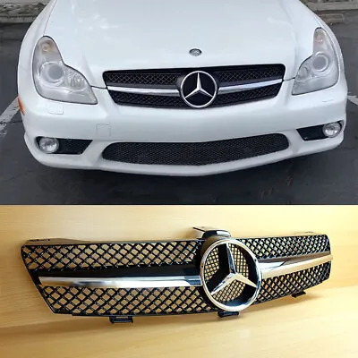 For Mercedes-Benz W219 2005-2007 CLS-CLASS Gloss Black Chrome Star Front Grille • $189.05