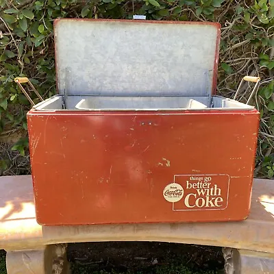 1950’s VINTAGE Coca Cola PICNIC Cooler Progress REFRIGERATOR CO. LOUISVILLE KY • $549.99