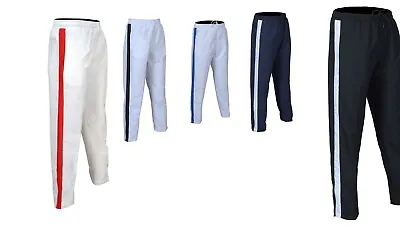 Mens Tracksuit Bottoms Mesh Lining Silky Casual Gym Joggers Sweat Pants 1 Stripe • £15.19