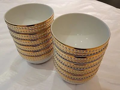 L'Objet Perlée 24k Gold Cereal Bowls (set Of 12) • $2100