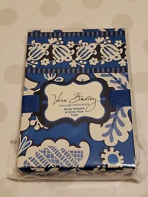 Vera Bradley BLUE LAGOON Pocket Papers Stickies NOTEPAD For Handbag Or TOTE NWT • $23.95